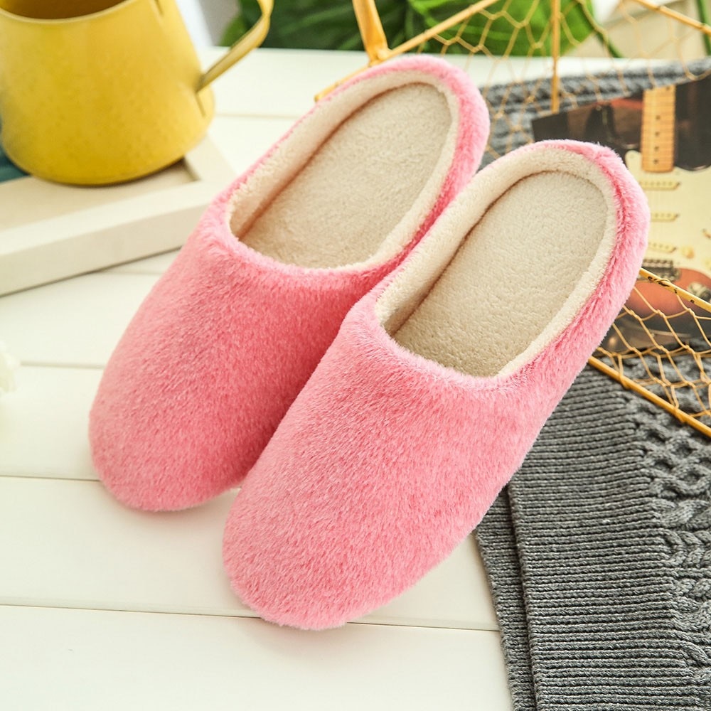 Damskor vintertofflor varmt hem plysch mjuka tofflor inomhus halkskydd vintergolv sovrumsskor chaussures  #25