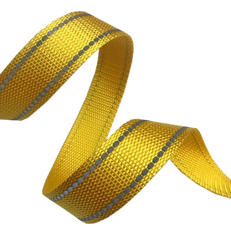 50 Yards 25Mm Reflecterende Singels Naaien Accessoires Rugzak Strapping Riem 1Mm Dikte Huisdier Kraag Diy Polyester Tape: Yellow 25mm