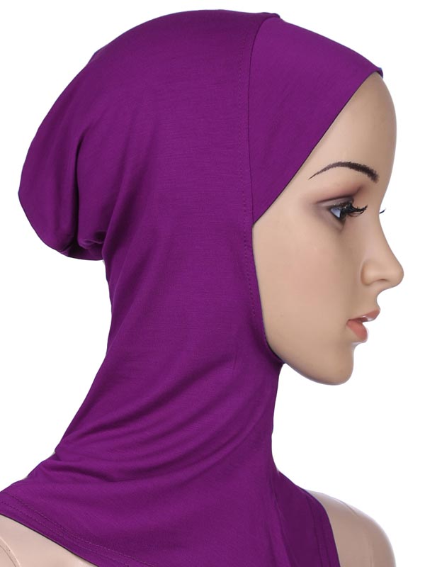 Weiche Unter Schal Hut Kappe Knochen Motorhaube Hijab Islamischen Kopf Tragen Hals Volle Abdeckung Innere Moslemische Dame Elastische Ninja Frauen headwear Caps: 17 Purple