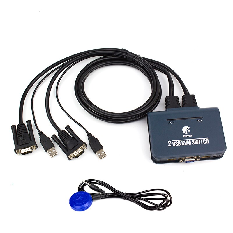 2 Ports VGA KVM Switch With Cable VGA USB Converter Two In And One Out Mouse Keyboard And Monitor Sharing laptop Computer