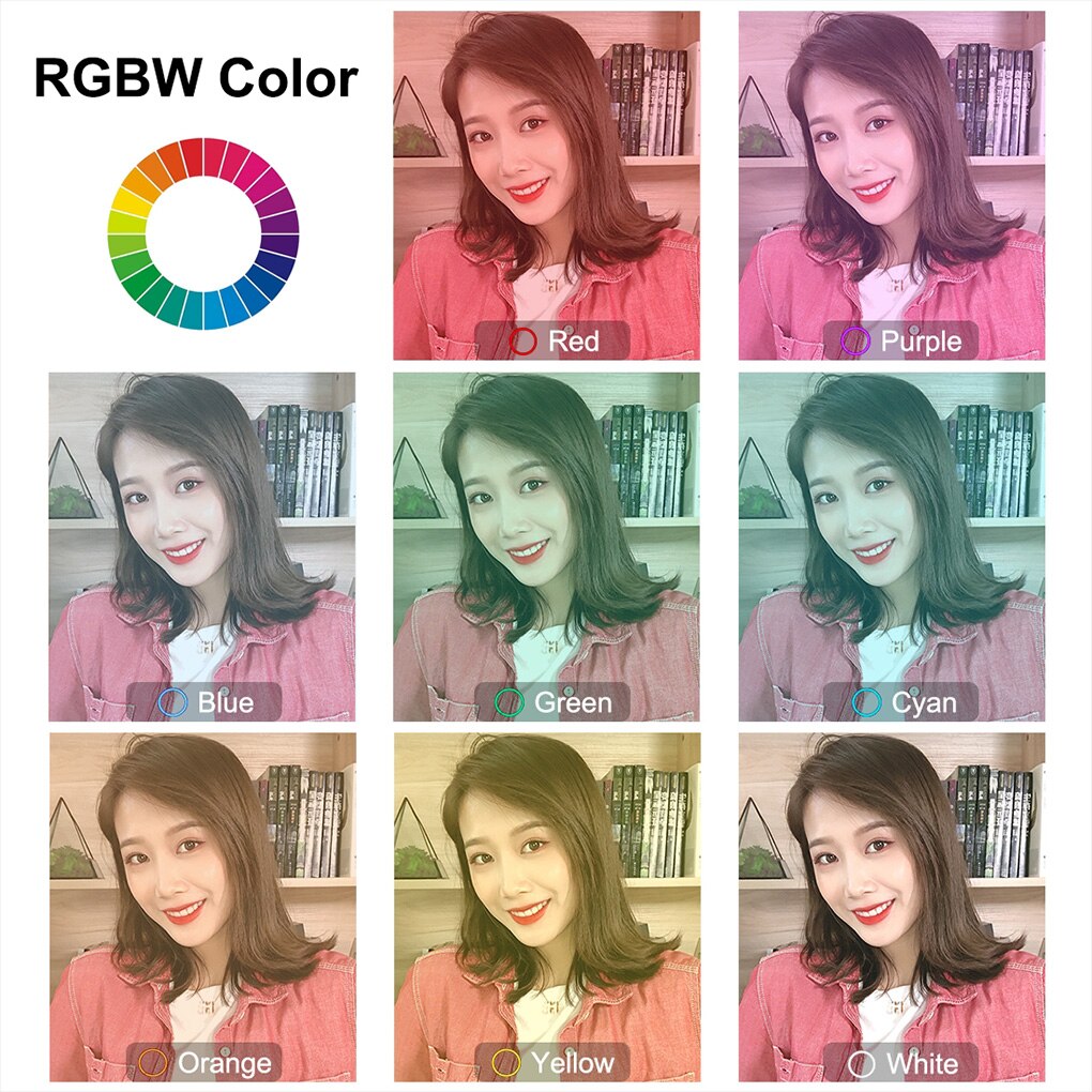 6.2 Inch RGB White Dimmable Ring Light Phone Photography Video LED Circle Lamp Selfie Ring Light