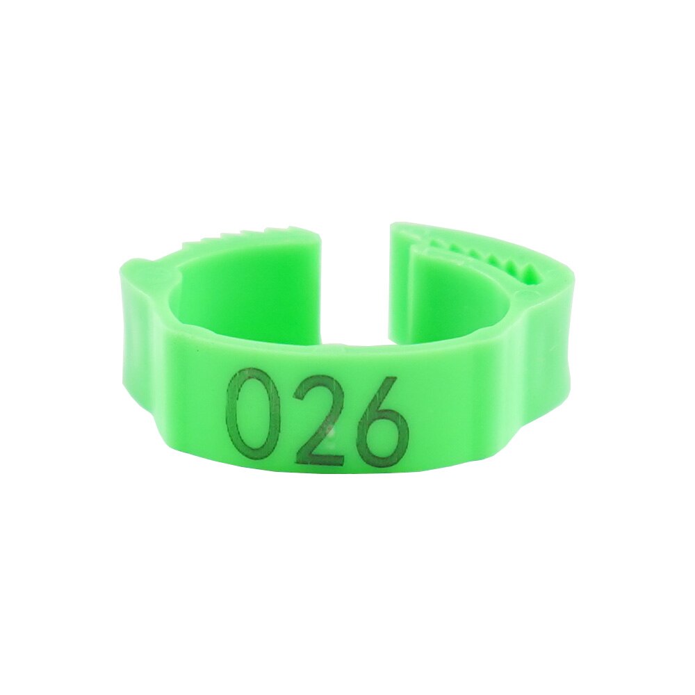 30PCS Numbered Poultry Chicken Leg Band Clip-on Adjustable Buckle Ring For Animal Duck Pigeon Goose Digital Label 6 Colors: Green (30pcs) / 001-030 Numbers