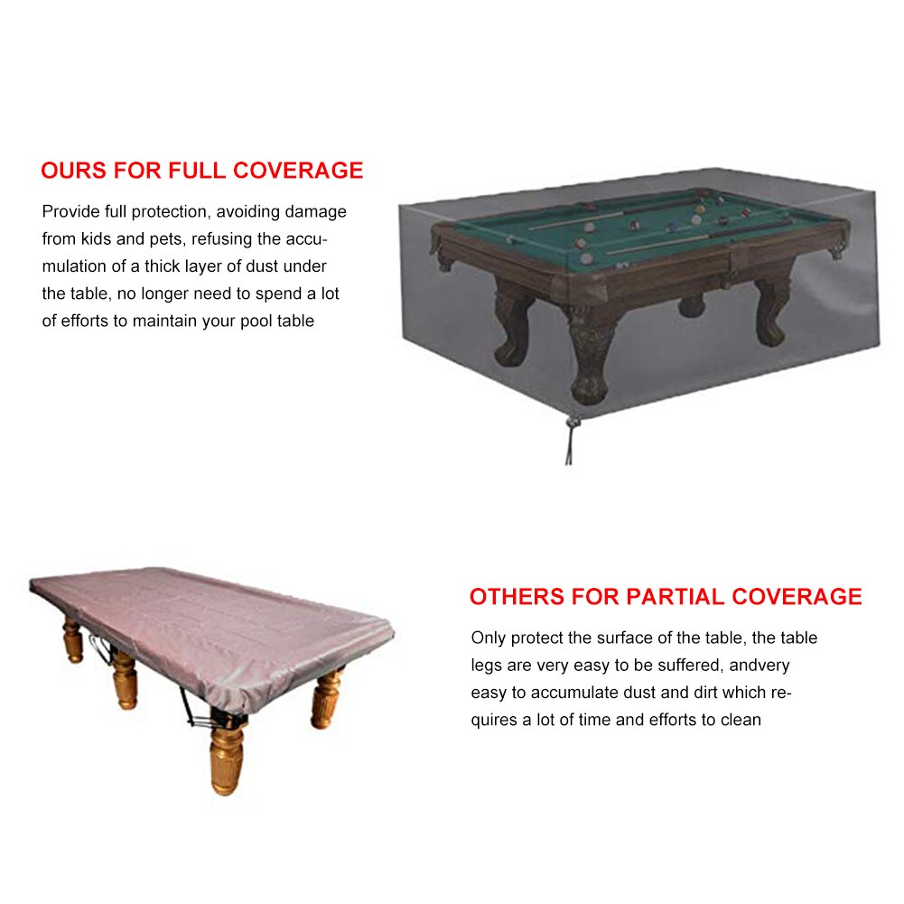 7/8/9 Foot Billiard Table Dust Cover Waterproof Covers 210D Oxford Cloth Billiard Pool Table Cover Table Full Protection