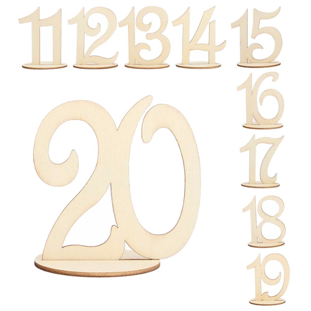 Mesa de boda de madera con número de lugar, adornos para decoración del hogar, madera contrachapada, peso bruto de 200g, 10 Uds.