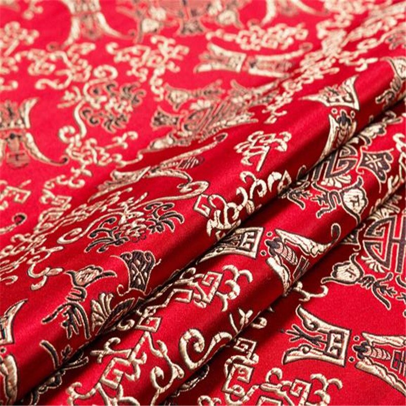 Brokade polyester stof jacquard kinesisk betydning mønster fabrik direkte stof til sofa pude måtte