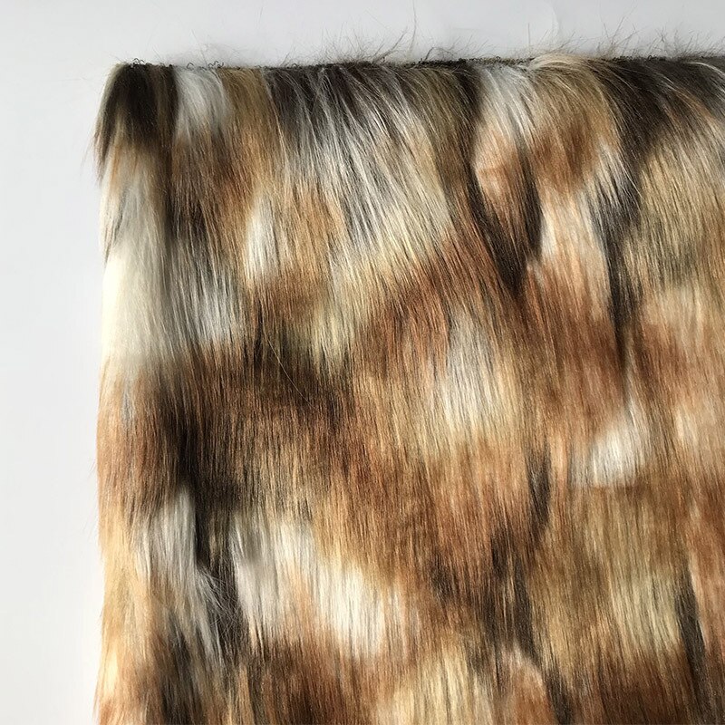 Faux Fur Bruin Koffie Vierkante Jacquard, Kleding Stiksels Met Flanel Stof