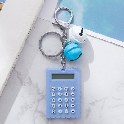1PC de lindo Mini portátil de energía Solar de la calculadora Digital de tarjeta de Kawaii calculadora para oficina de los estudiantes: BLUE