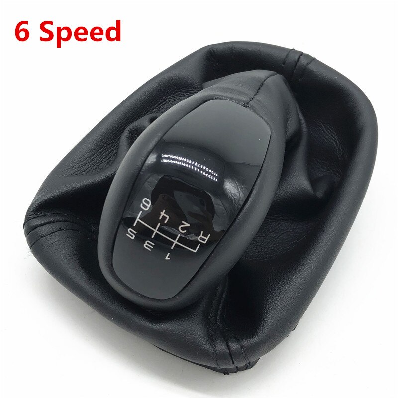 Mt 5 gear 6 gear bil skift gear knop med pu læder bagagerum cover case til mercedes benz c klasse  w203 c203 avantgarde elegance: 6 hastighed intet logo