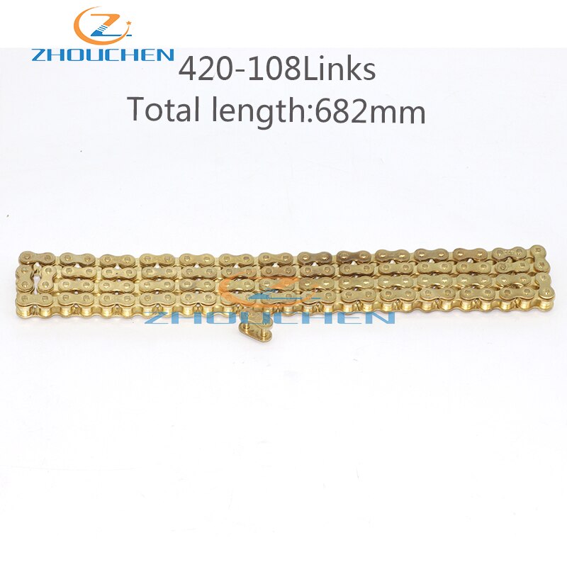 428/420 102/104/108 Links Gouden Ketting 110-150cc Crossmotor/Pit Bike Voor Crf 50 70 Ssr Pit Dirt fiets