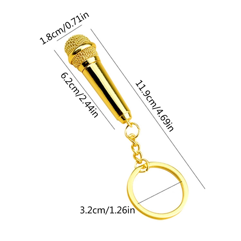 Porte-clés micro poche pour amateurs chant, porte-clés Microphone Simulation