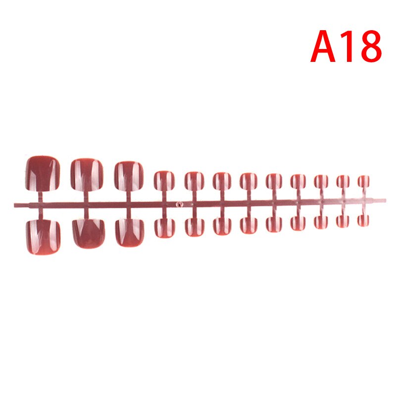 24 stuks kunstmatige snoepnagels garnalenpoeder sticker natuurlijke acryl franse valse teennagels tips kunstdecoratie teennagels valse nagels: 18