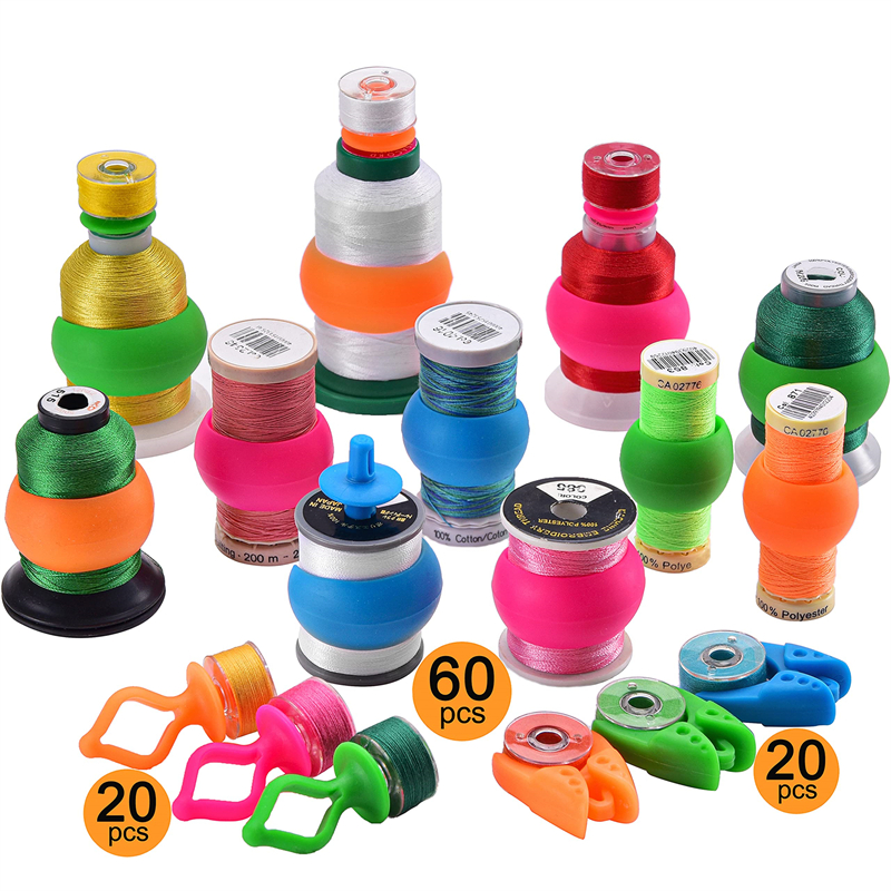 16/32Stck Silikon Faden Spule Ring Bunte Spule Schellen Halfter Spule Sparer Gewinde Spule Huggers DIY Handwerk NäHenne werkzeuge