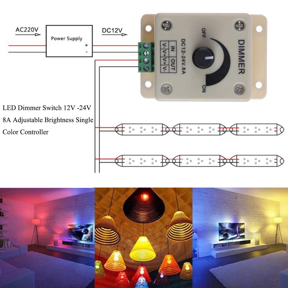 Voltage Regulator DC-DC Spanningsstabilisator 8A Voeding Verstelbare Speed Controller Dc 12 V Led Dimmer 12 V