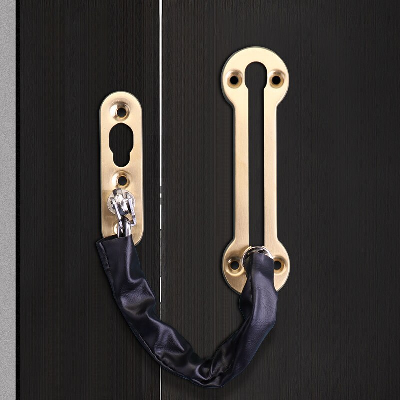 BETOCI Anti-hotlinking door chain lock latch anti-theft lock door latch safety chain lock for hotel room door household doors: Brushed gold