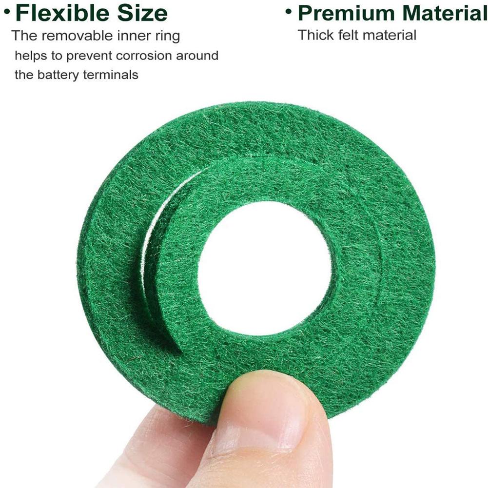 Terminales para batería arandelas de fibra anticorrosión, Almohadillas protectoras de terminales de batería, arandelas de fibra de automóvil, verde/rojo, 30 Uds.