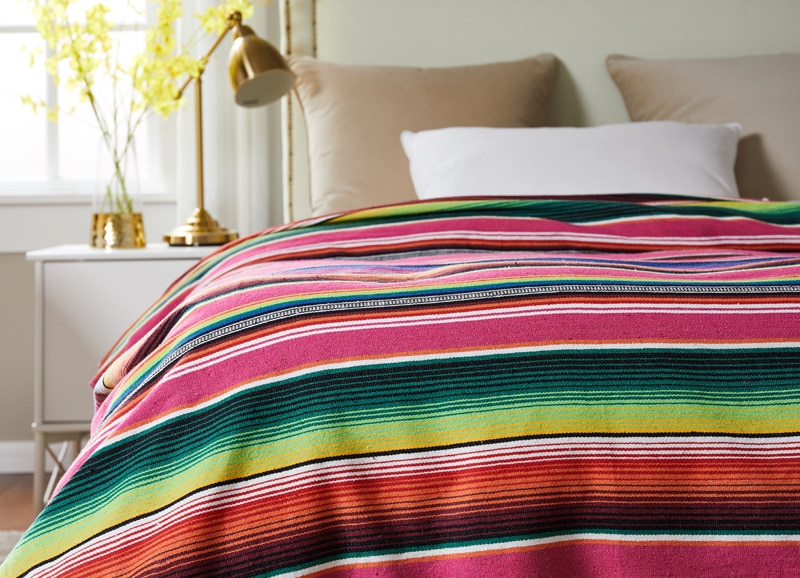 Manta de playa de estilo étnico, 8 colores, tapicería para el hogar, camping, Picnic, viaje, avión, esterilla de algodón, India mexicana, cobija de arcoíris hecha a mano