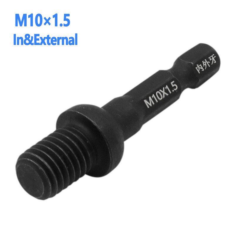 1Pcs M6 M8 M10 1/4 Hex Shank Square Driver Tap Die Socket Adapter Thread Screw Internal and External Screw Self attack sleeve: M10X1.5-A