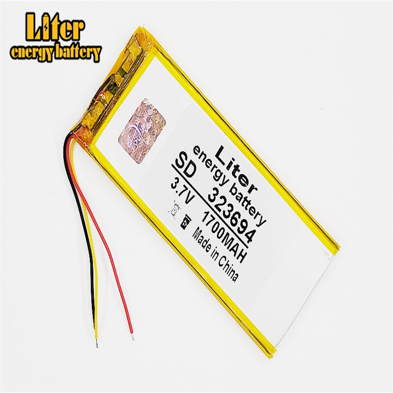 3 -draads 323694 3.7v 1700 mah batterij li-lion voor chinese kloon mtk telefoon goophone  i6 6s ip6