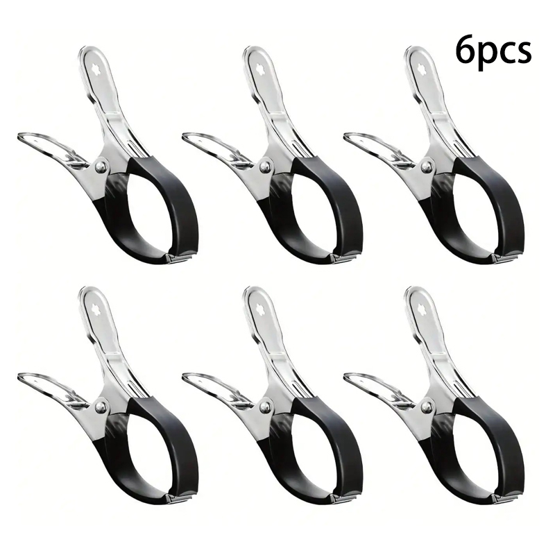 Clips de couverture de piscine durables en acier inoxydable, 6 pièces, avec poignées en plastique bleu, Clips à ressort coupe-vent robustes pour sécuriser au-dessus: Black