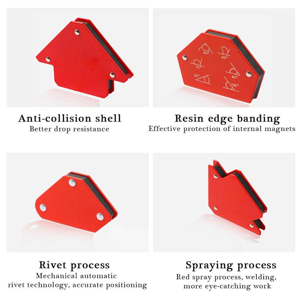 6PCS Magnetic Welding Holder Fixed Angle Soldering Locator Tools Magnet Corner Arrows Weld Accessories Corner Welding Magnets