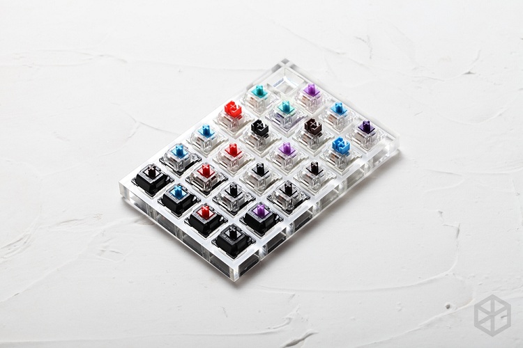 23 switch switches tester with acrylic base blank keycaps for mechanical keyboard outemu rgb smd otm ice clear: Default Title