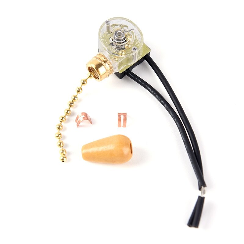 250V DIY Light Lamp Hanging Chain Switch Metal/Wood Drops 3A Zipper Switch Gold/Chrome Pull Switch Wall/Table/Floor Accessories