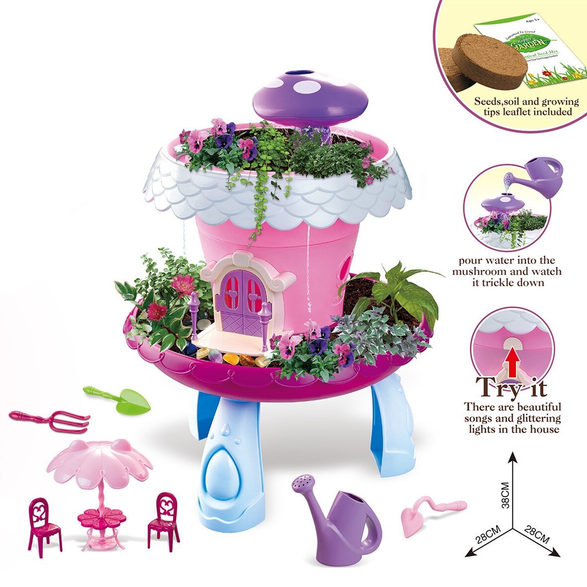 Magic Tuin Pretend Speelgoed DIY Planten Pot met Licht en Muziek voor Thuis Decoratie Ondersteuning Kinderen Leren Natuur