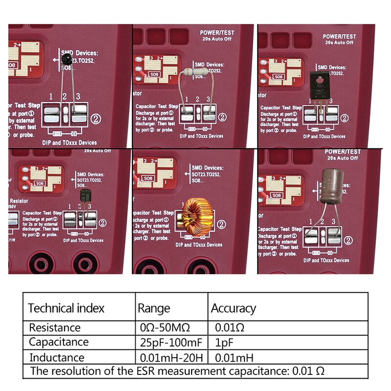 Digital Transistor SMD Components Testers ESR02 PRO Diode Triode Capacitance Inductance Multimeter ESR Meter YE