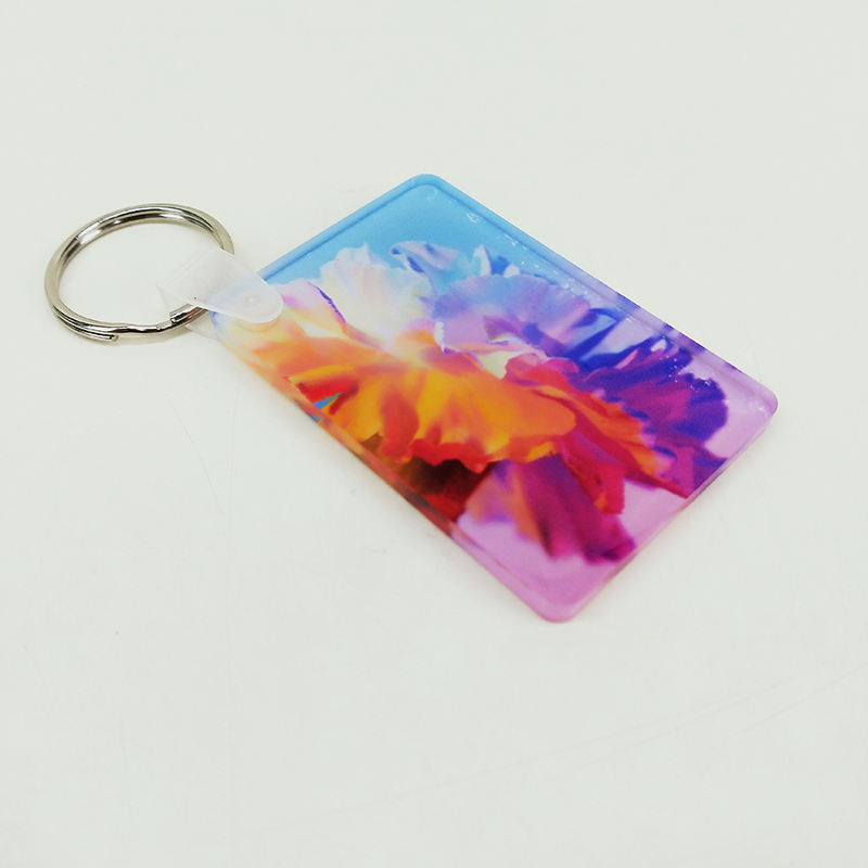 30 Stks/partij Sublimatie Blanks Rechthoek Acryl Sleutelhanger Warmtedruk Sleutelhanger Voor Tas Sleutel Decor