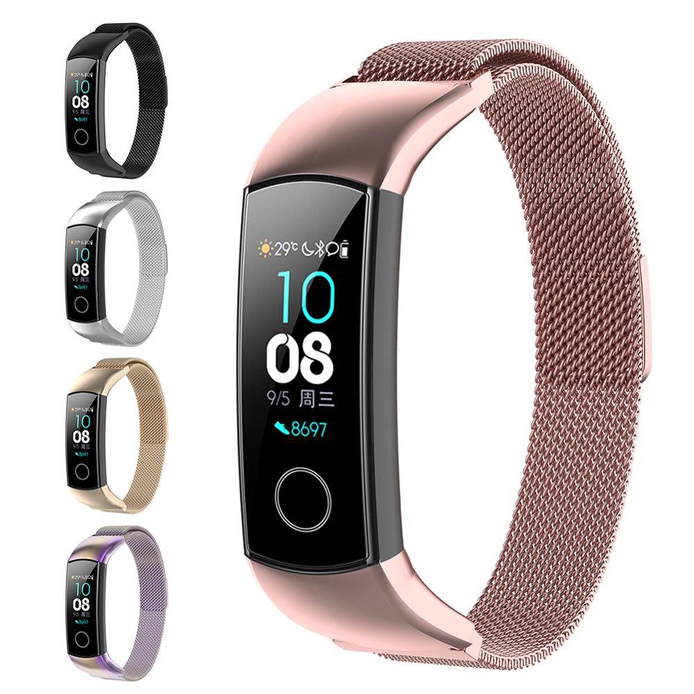 Edelstahl Uhr Band Armbinde Band Gurt Für Huawei Honor Band 4 Band 5 Clever Armbinde Zubehör Magnetische Milanese Gurt