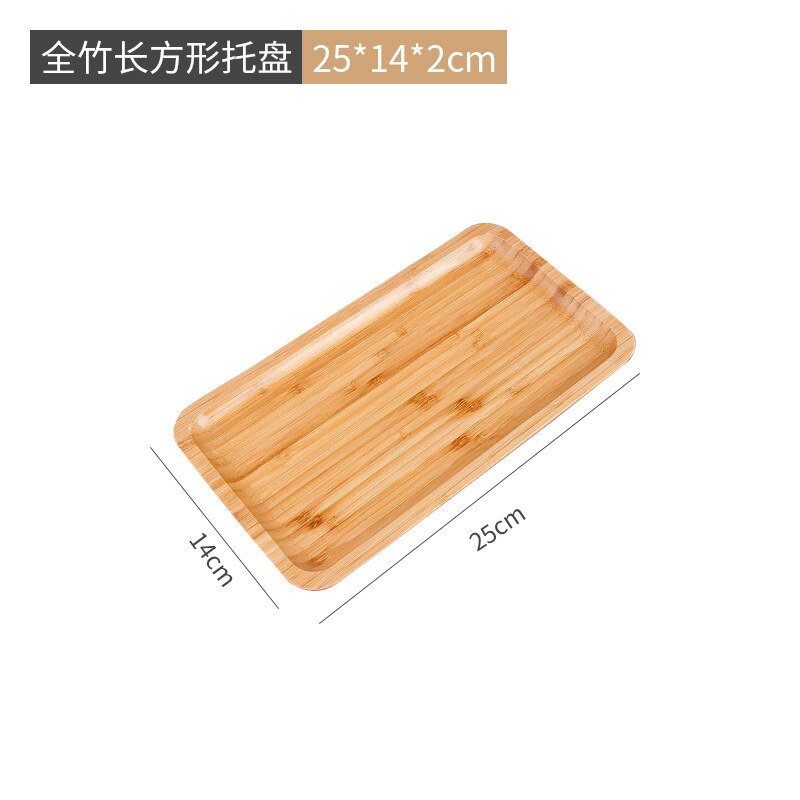 Bamboo Serving Tray Tea Cup Saucer Trays Fruit Plate Storage Pallet Plate Decoration Japanese Food Rectangular Plate: 3-1