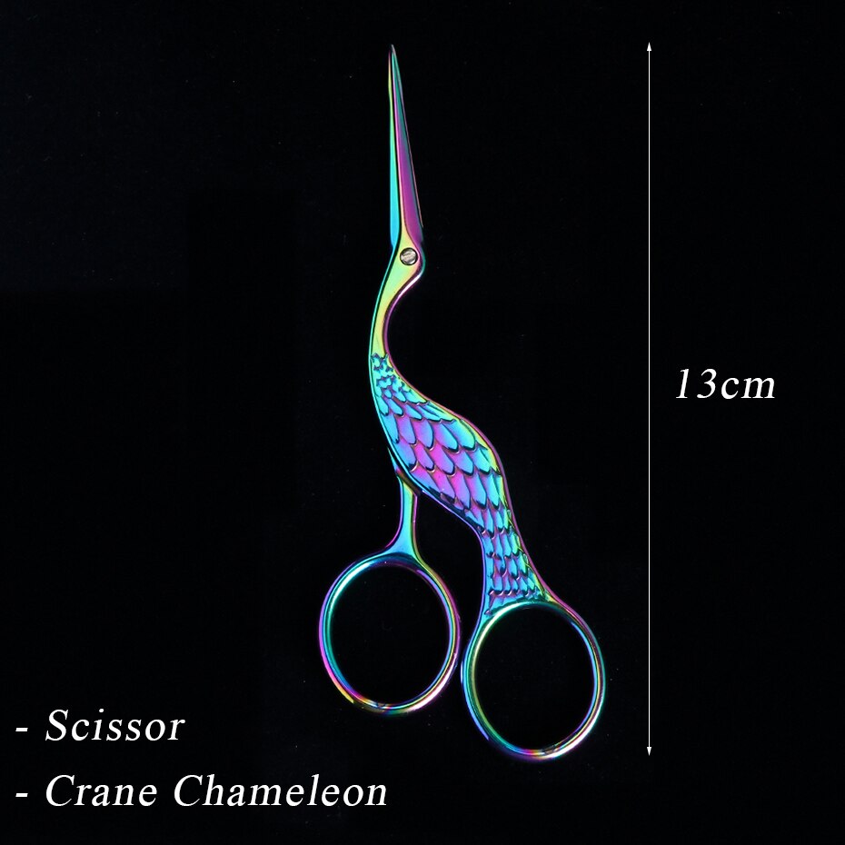 1pcs Chameleon Nail Scissors Stainless Steel Curved Crane Cuticle Cutter Eyebrow Hair Scissor Trimmer Nippers Makeup Tool BE1519: S01