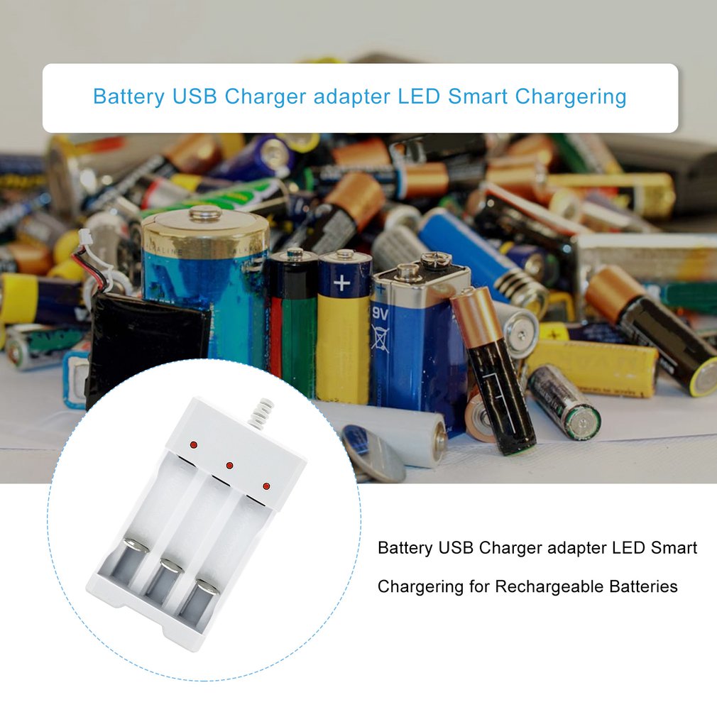 USB Slots Battery Charger Fast Charging Short Circuit Protection AAA and AA Rechargeable Battery Station