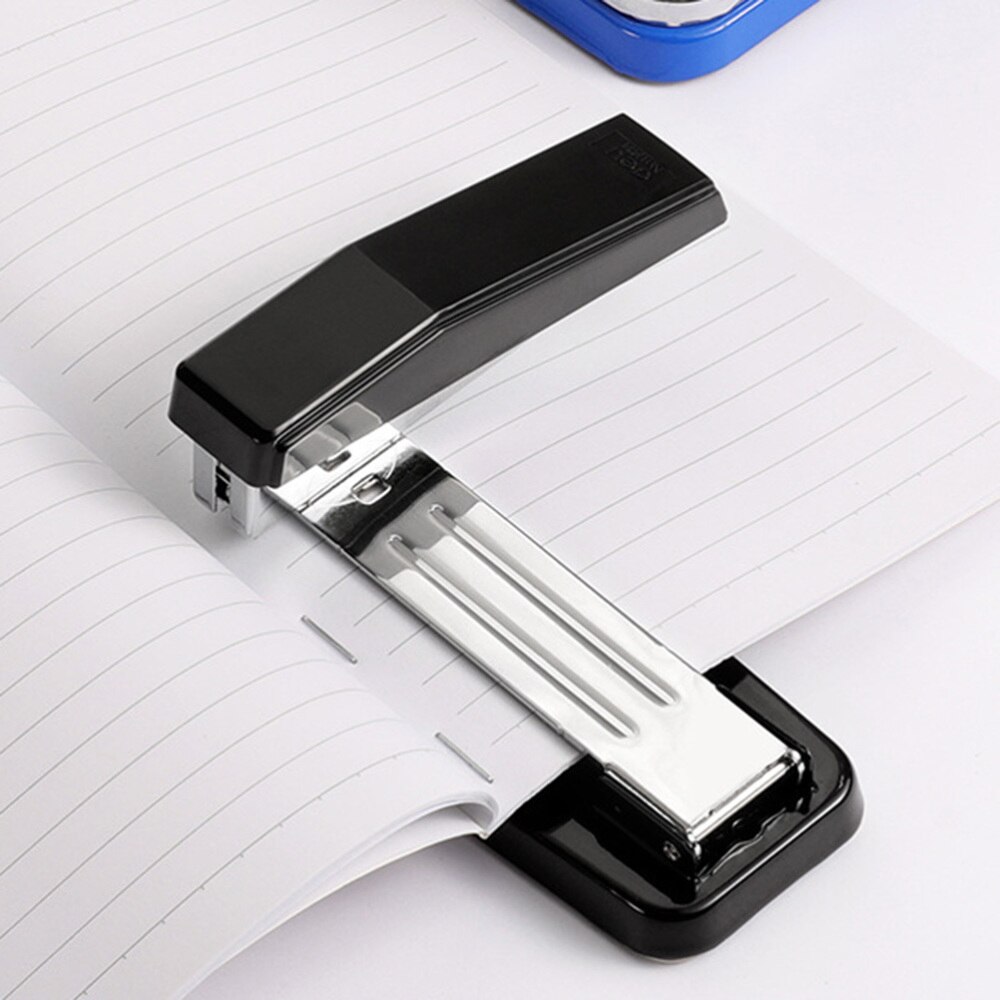 Desktop Stapler 360 Degree Rotation Classic Simple Stapler Stationery Supplies for Home Office School (Black, Stapling Nail)