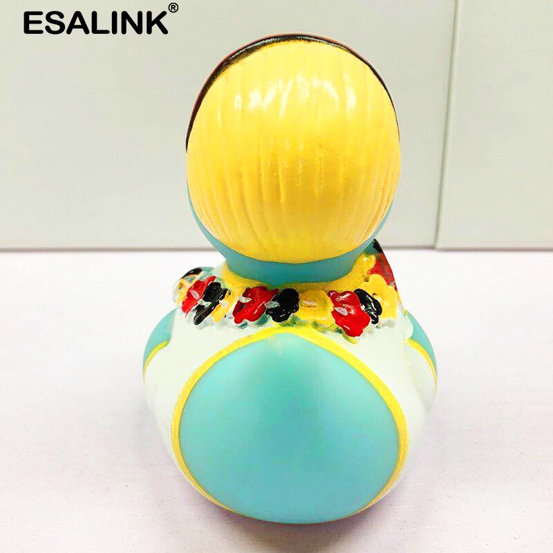 ESALINK 7.5CM Baby Bath Toys Rubber Duck Garland Girl Duck Baby Bath Tub Collection Home Party Decoration