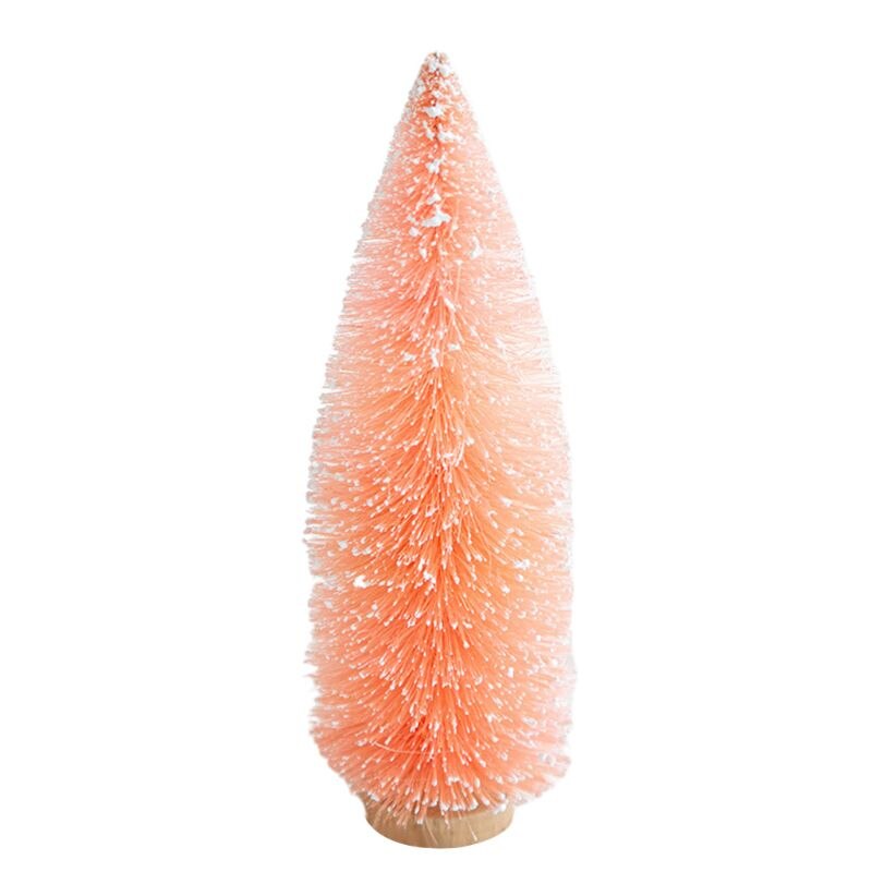 Kleine Gevlokt Kunstmatige Kerstboom Sneeuwbol Inrichting Leuke Unieke Mini Frosted Fles Borstel Bomen Mooie Deel Jy28 21: 25cm