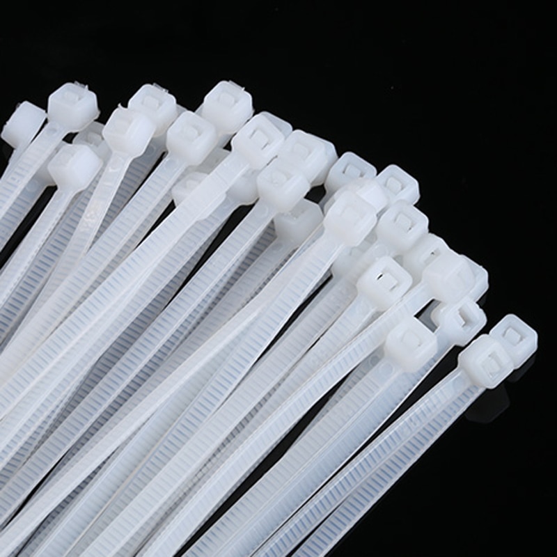 Vaste Plastic Nylon Zelfsluitende Binding Riem Wit Plastic Zelfborgende Nylon Kabelbinder Seal Plastic Gesp Band lijn