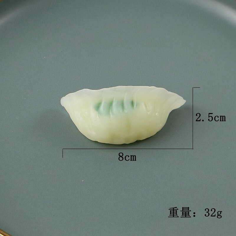 Simulering dumpling matte modell duftende blomster hvitløk dumpling fotografiske rekvisita butikk skap dekorasjon dekorasjon låve: Purre-dumplings