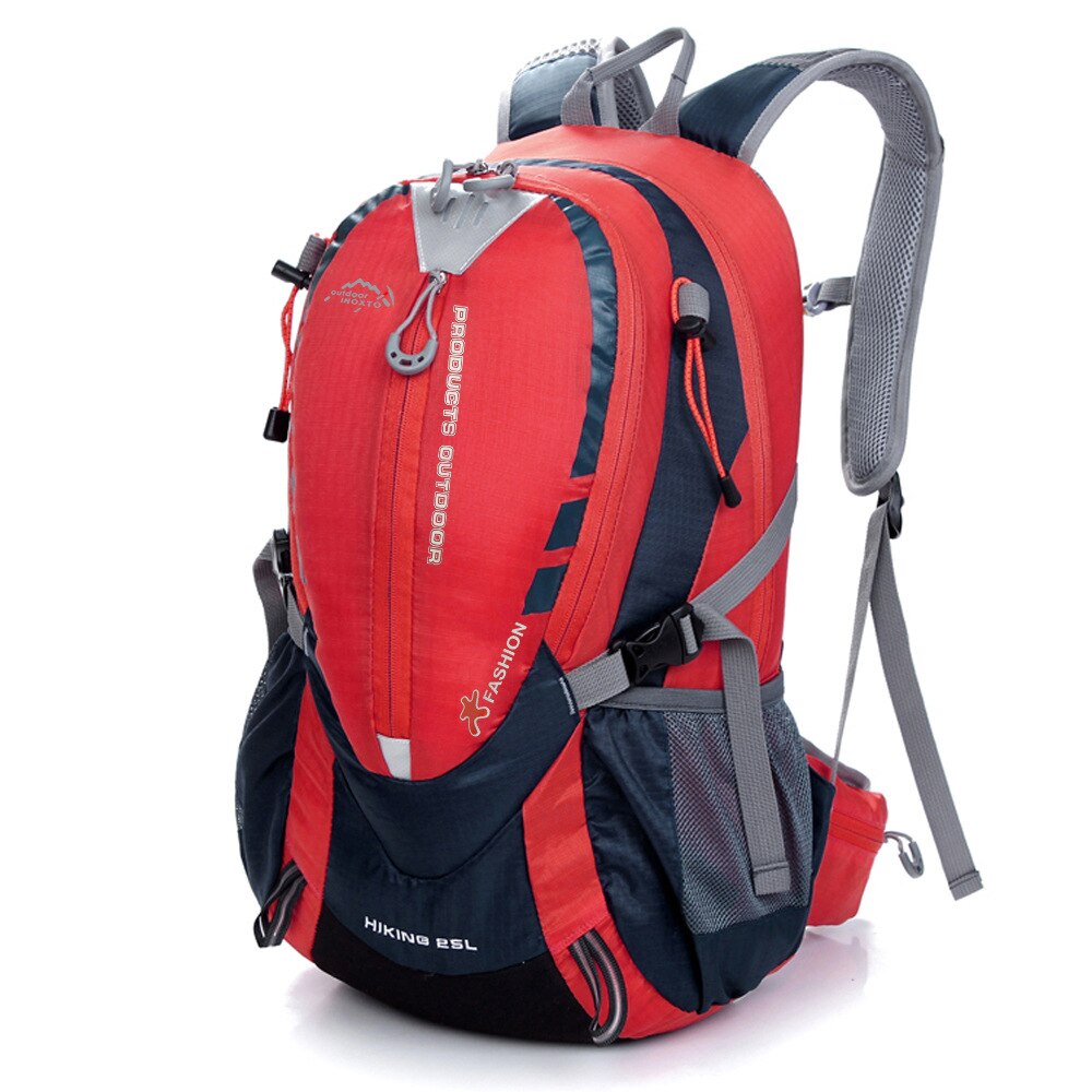 25L Waterproof Hiking Backpack Men Trekking Travel Backpacks for Women Sport Bag Outdoor Climbing Mountaineering Bags Hike Pack: Red Color