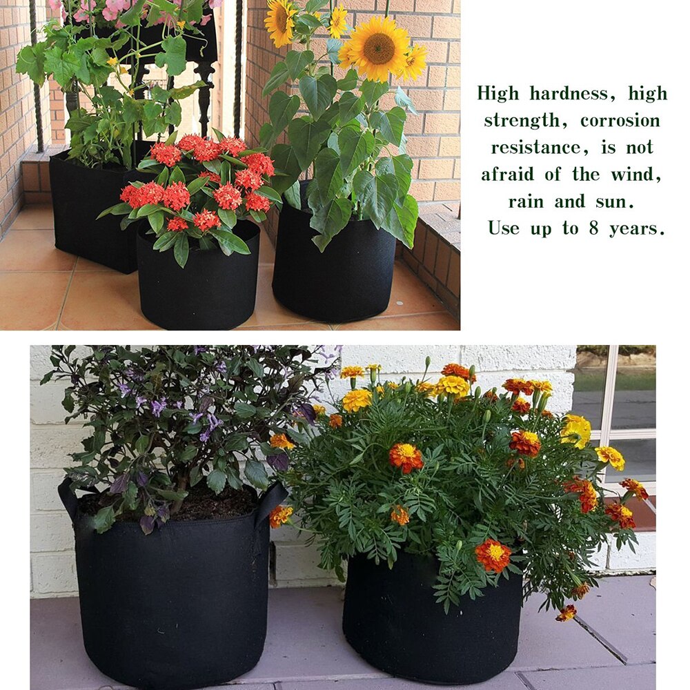 5 stuks 3/5/7 gallon zwarte plantengroeizak groentebloempot container diy aardappeltuinpot plantboerderij thuisgroeizak