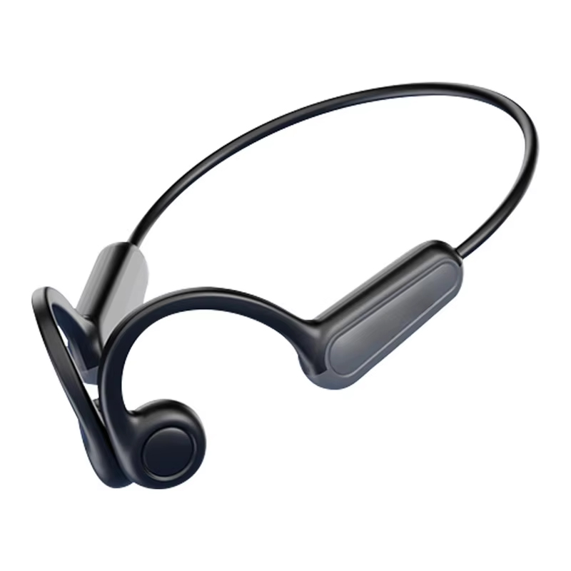 Trådløse sportshovedtelefoner med ægte benledning og bluetooth-kompatibelt headset, håndfrit med mikrofon til løb: Hvid