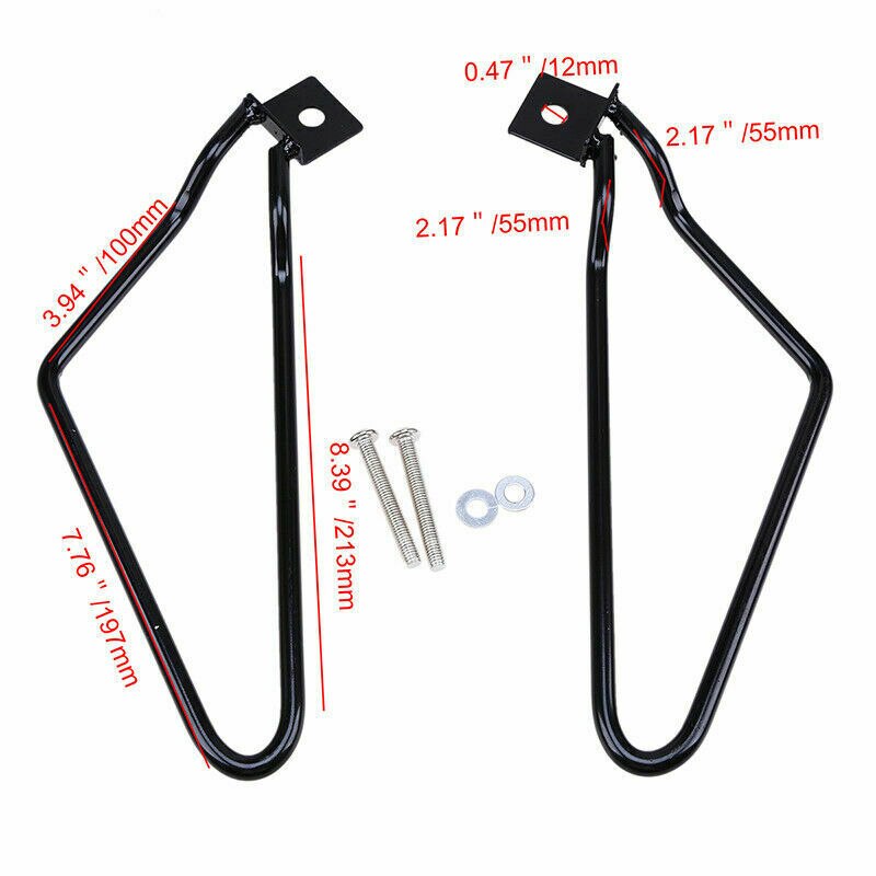 2Pcs Motorcycle Black Saddle Bag Support Rod Mounting Bracket for Sportster Xl 883 1200Travel Bag Bracket