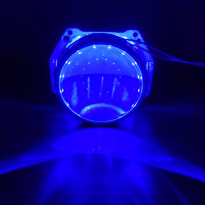 Dæmon øje led lys djævel øjne til 3 2.5 tommer bil hoved lys projektor linse motorcykel hid xenon hella  q5 wst 360 grad smd: Blå