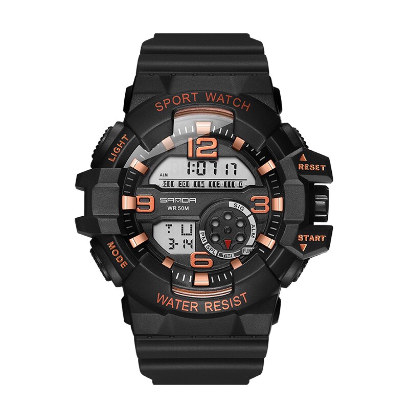 Digital Watches Waterproof Alarm-clock Electronic Movement Watch Sport Chronograph Wristwatch Men SANDA Top Brand reloj hombre
