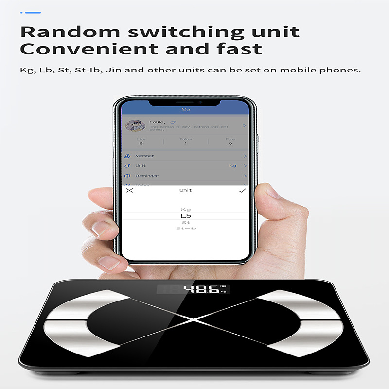Floor Scales Smart Bluetooth Scales Body Weight Balance Bathroom Scale LED Display Body Fat Water Muscle Mass BMI
