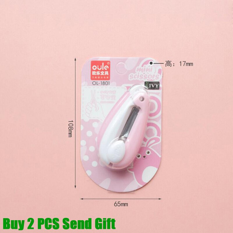 Mini Size School Student Cartoon Schaar Kantoor Sharp Papier Snijden Schaar 2 Pcs Sturen: Pink