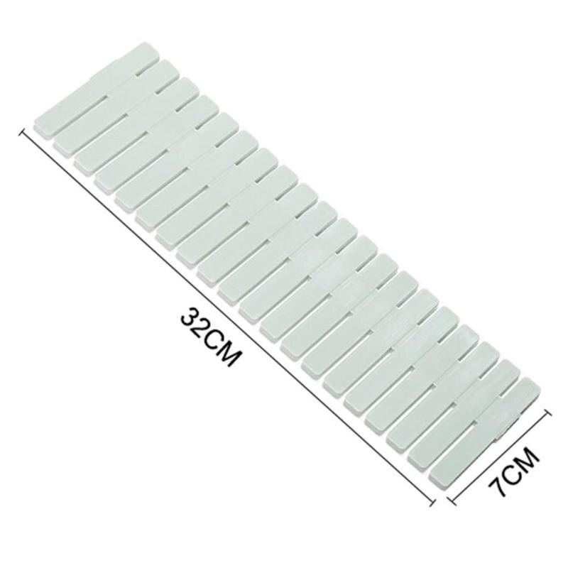 Divisor de cajones de plástico ajustable, Repisas de almacenamiento, bricolaje, organizador de almacenamiento para el hogar, tablero de partición, herramientas de ahorro de espacio para el hogar, 4/8 Uds.: 4Pcs-Green