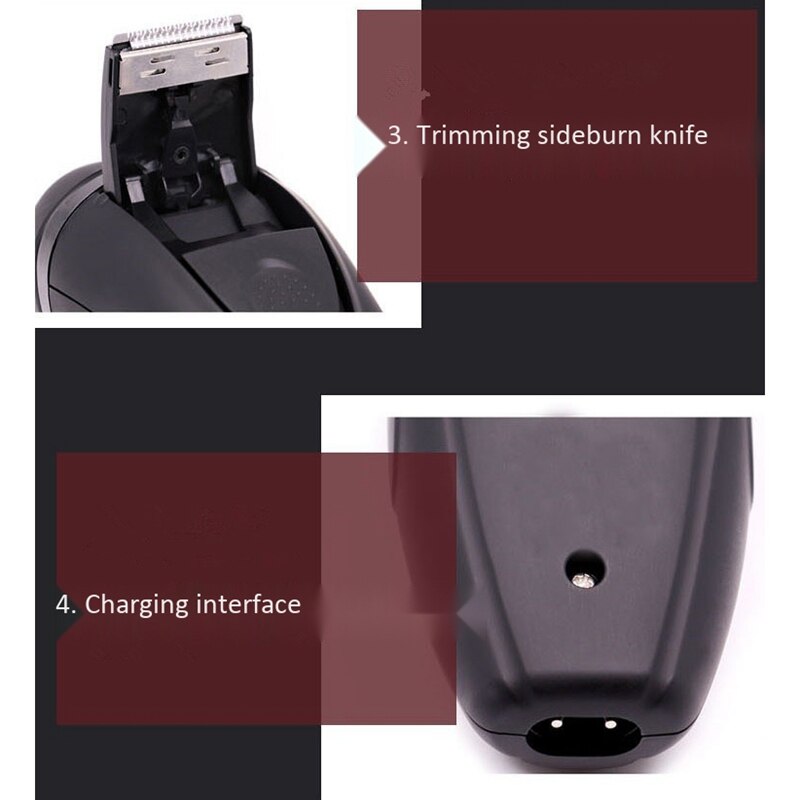 Afeitadora eléctrica 3D para hombres maquinilla de afeitar recargable USB cortadora de barba portátil con 3 cuchillas para afeitado (negro)