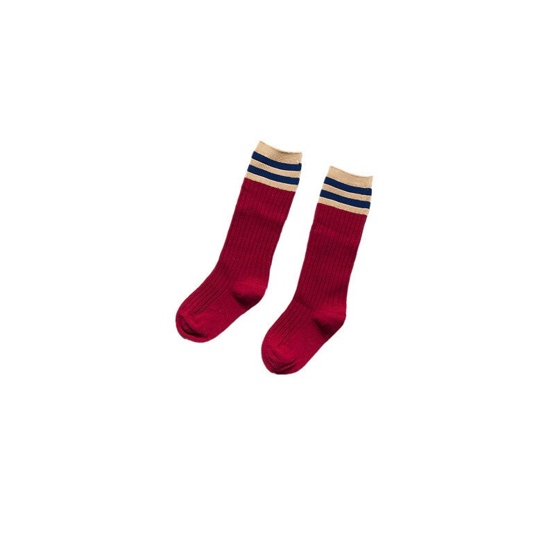 Herfst winter kinderen overknee jongens meisjes sokken lente kinderen katoenen streep sokken kind drie bar sprots sokken