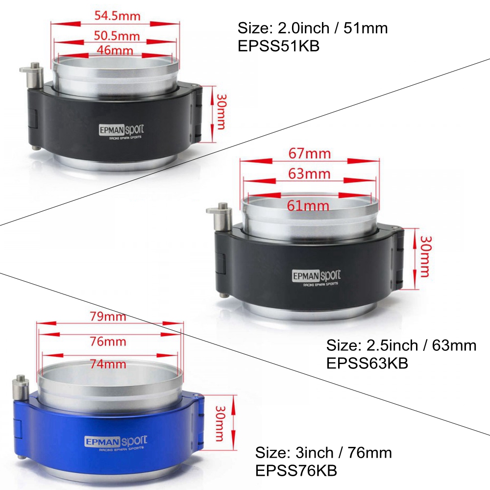 EPMAN Exhaust Quick Release HD V-band Clamp Clamp For Honda VF700 Interceptor Exhaust Pipes EPSS51KB EPSS63KB EPSS76KB-AF